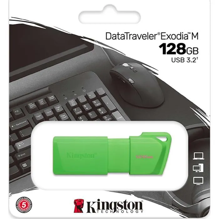 USB флеш накопичувач Kingston 128GB DataTraveler Exodia M Green USB 3.2 (KC-U2L128-7LG) зображення 4