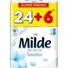 Туалетний папір Milde Sensitive 3 шари 24+6 рулонів (3800024027529)
