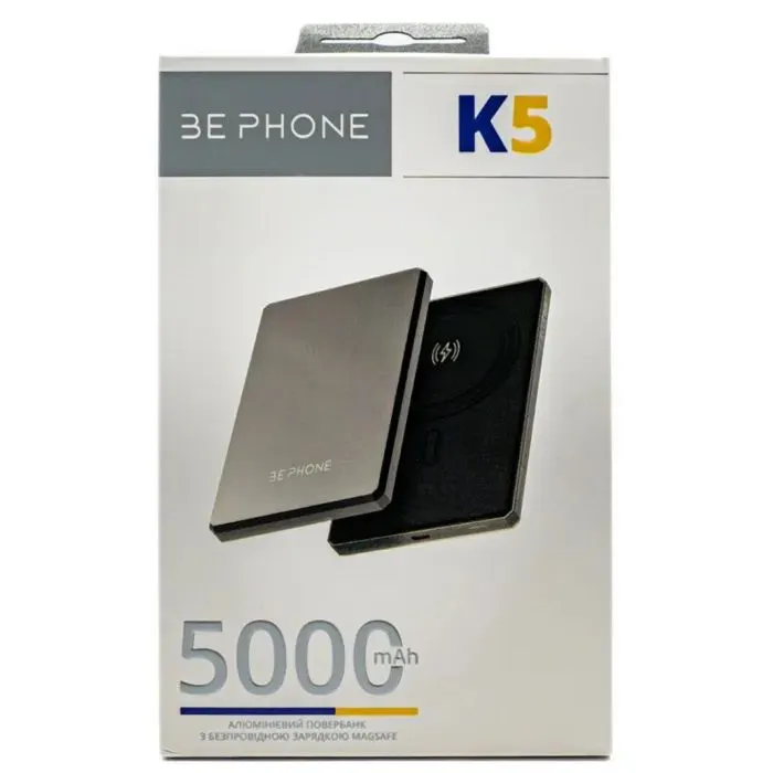 Батарея универсальная BePhone 5000mAh, 15W, MagSafe, grey (BP-K5-GR) изображение 7