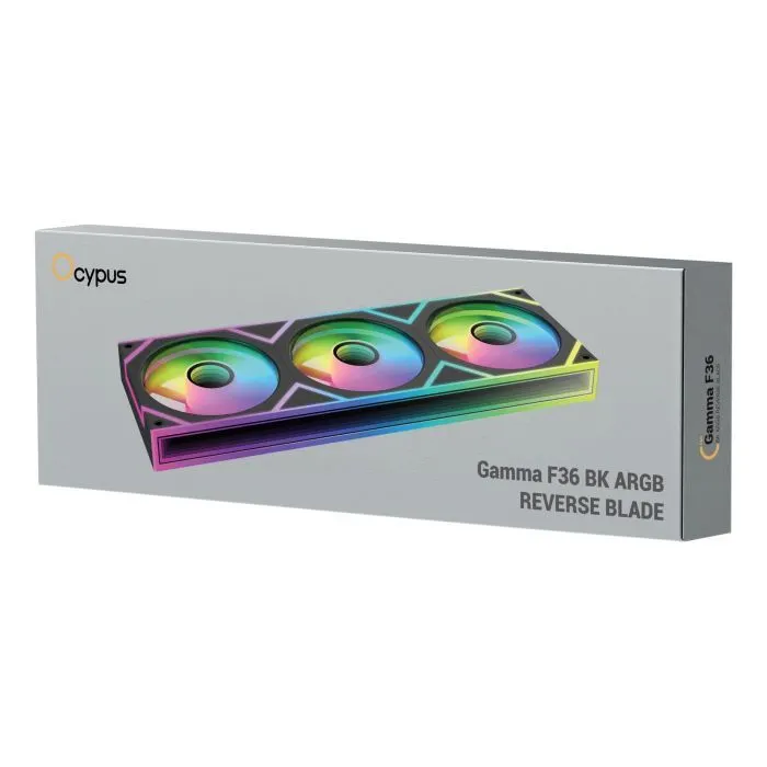 Кулер для корпуса OCYPUS GAMMA F36 ARGB REVERSE BLADE (GAMMA-F36-BK3AM001-GL) изображение 7