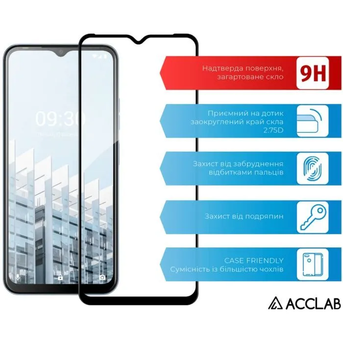 Стекло защитное ACCLAB Full Glue Tecno Pop 6 Pro Black (1283126551581) изображение 3