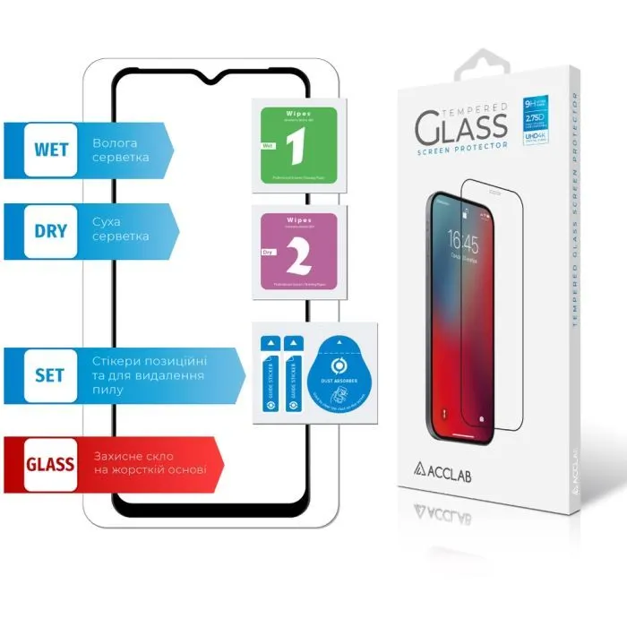 Стекло защитное ACCLAB Full Glue Tecno Pop 6 Pro Black (1283126551581) изображение 7