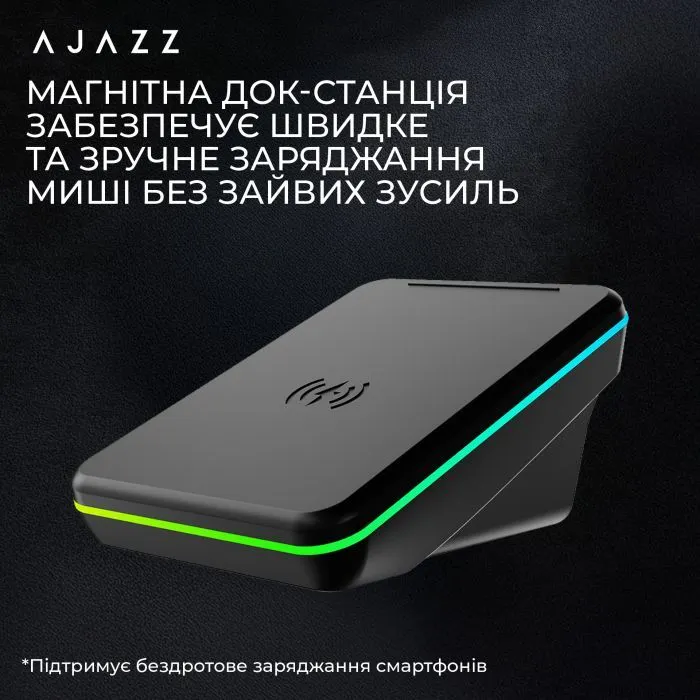 Мишка Ajazz AJ200P Wireless/Bluetooth/USB White (AJ200P-NL-AI-MC-W) зображення 14