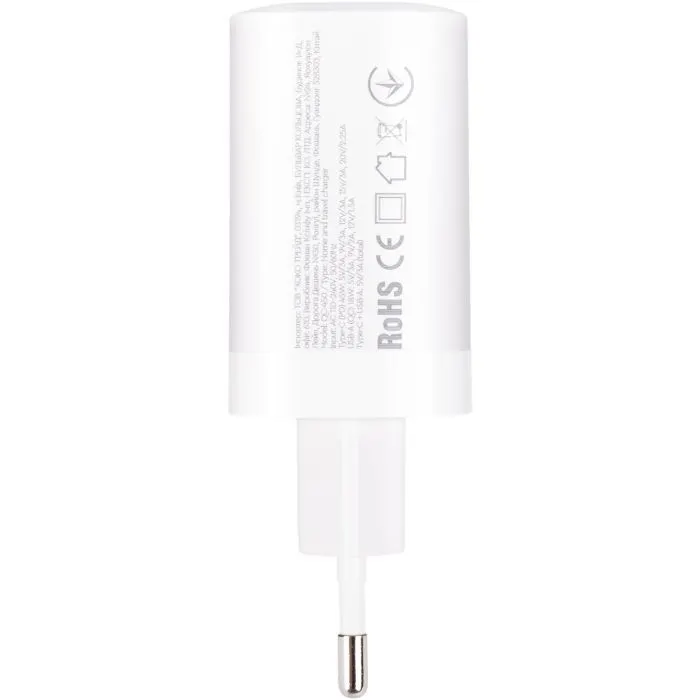 Зарядное устройство XoKo 1xUSB-C PD45W + 1xUSB QC3.0 GaN white (XK-QC-450) изображение 11