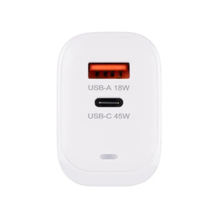 Зарядное устройство XoKo 1xUSB-C PD45W + 1xUSB QC3.0 GaN white (XK-QC-450) изображение 8
