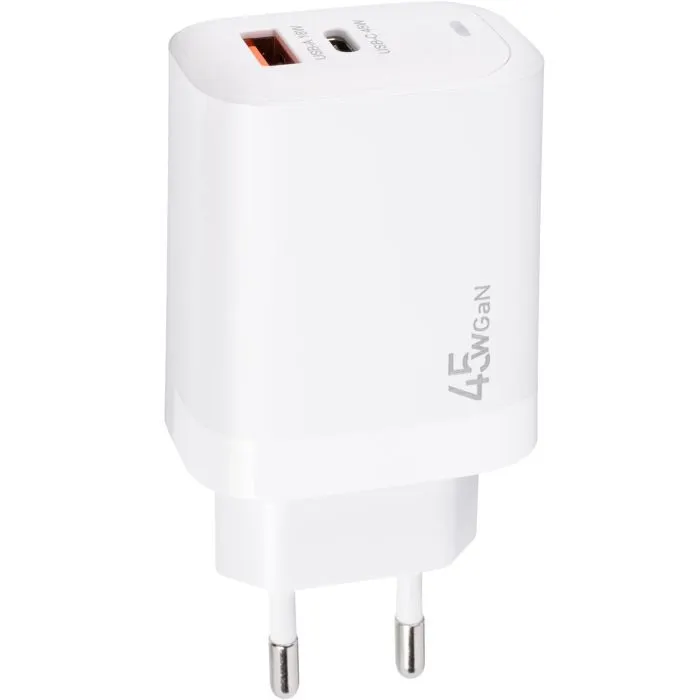 Зарядное устройство XoKo 1xUSB-C PD45W + 1xUSB QC3.0 GaN white (XK-QC-450) изображение 9
