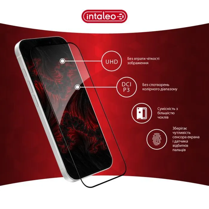Скло захисне Intaleo Full Glue ESD Apple iPhone 17 Pro Black (1283126626005) зображення 4