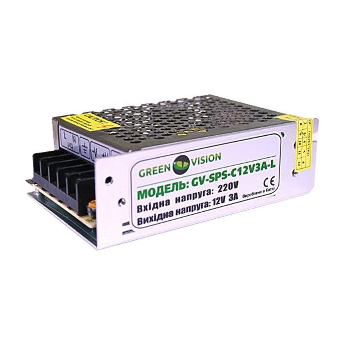 Блок питания для систем видеонаблюдения Greenvision GV-SPS-C 12V3A-L (3447)