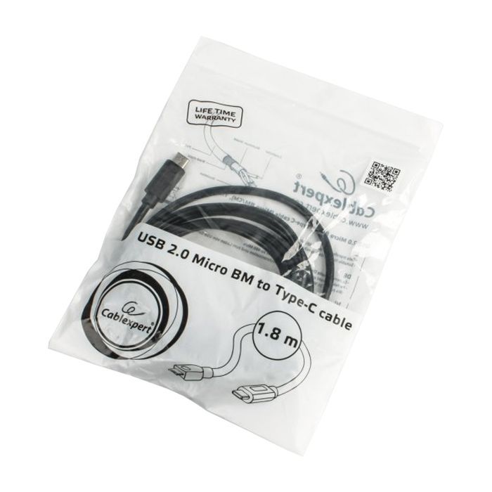 Дата кабель USB 2.0 Type-C to Micro 5P 1.0m Cablexpert (CCP-USB2-mBMCM-6) изображение 2