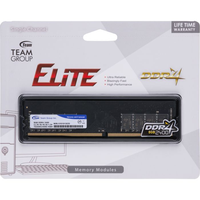 Модуль памяти для компьютера DDR4 8GB 2400 MHz Elite Team (TED48G2400C1601) изображение 4