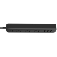 Сетевой фильтр питания Xiaomi Power Strip, 3 розетки, 3 USB (Mi Power Strip Black) изображение 2