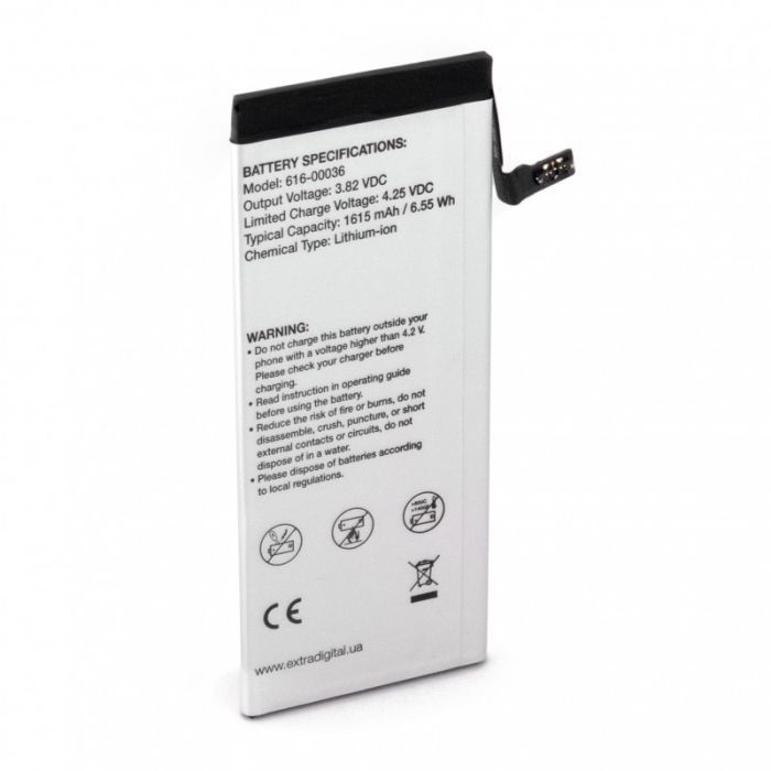 Аккумуляторная батарея Extradigital Apple iPhone 6s (1615 mAh) (BMA6406) изображение 2