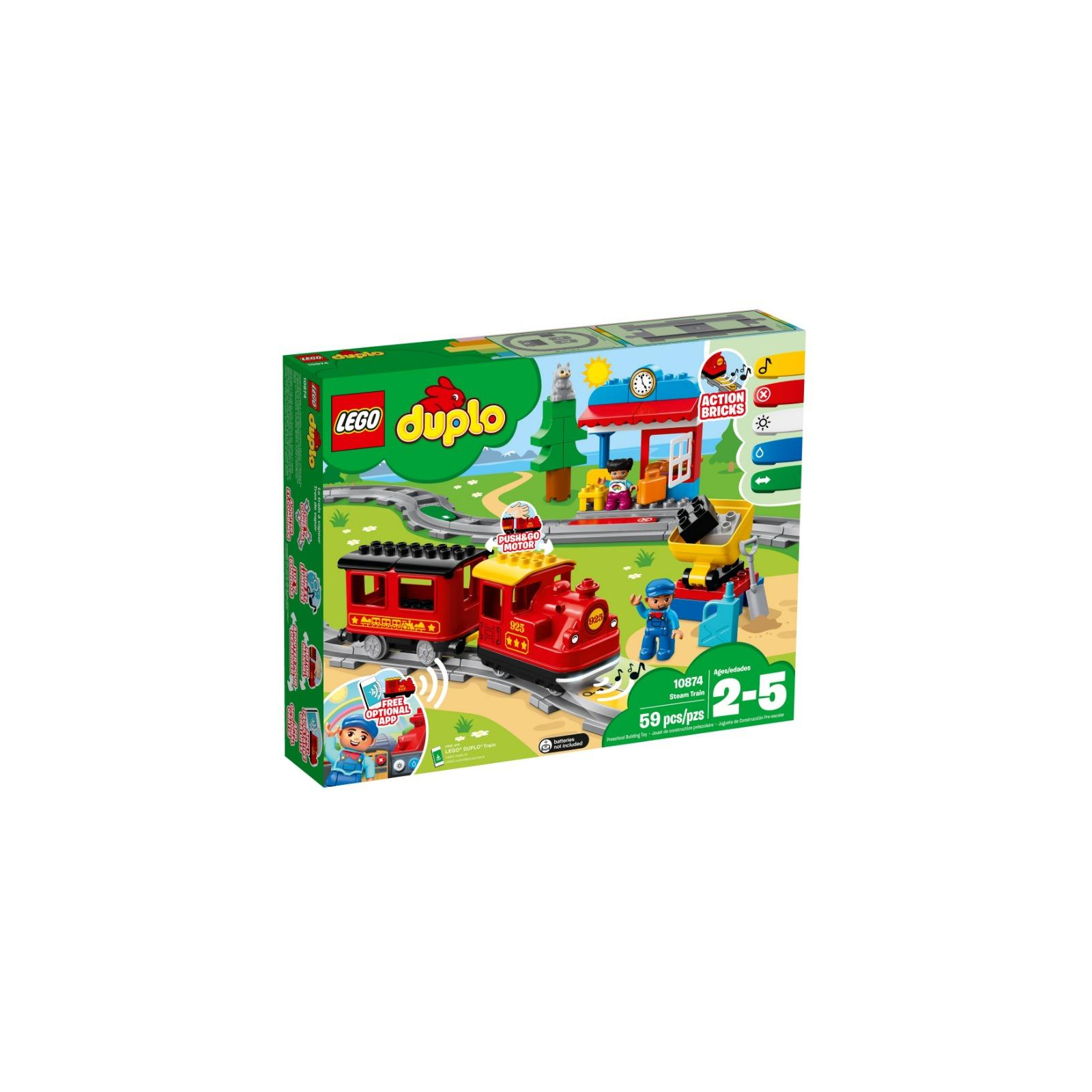 Конструктор LEGO DUPLO Поезд на паровой тяге 59 деталей (10874)