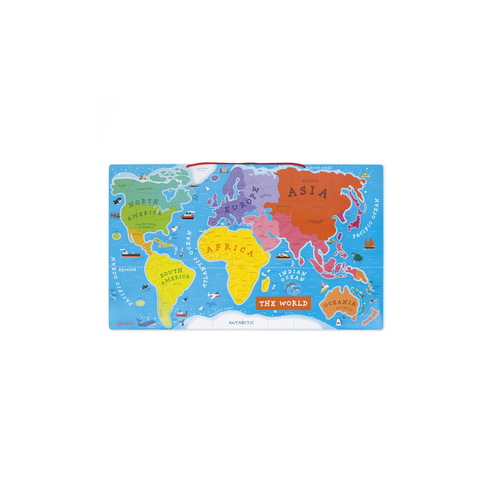Развивающая игрушка Janod Магнитная карта мира англ.язык (J05504) изображение 3