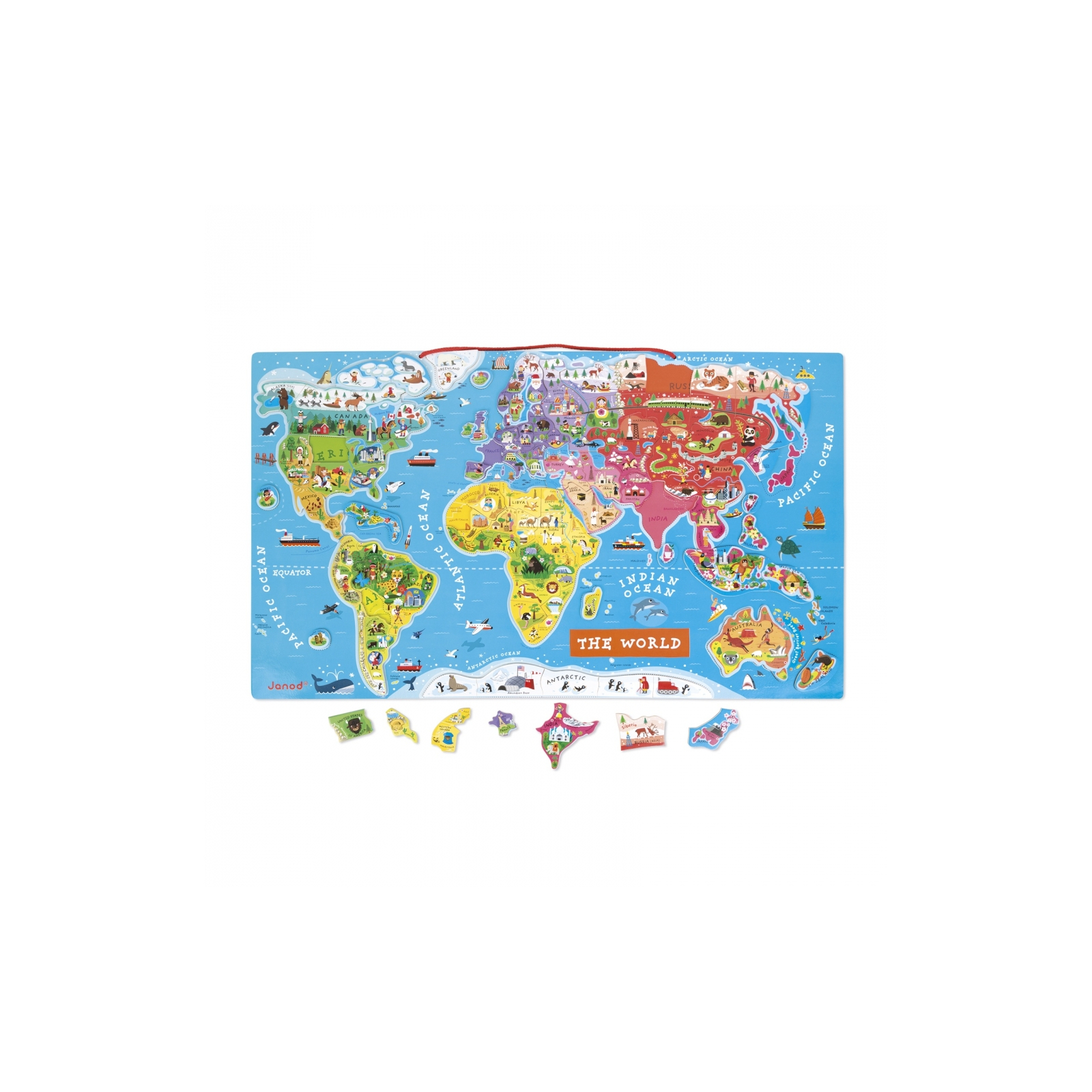 Розвиваюча іграшка Janod Магнитная карта мира англ.язык (J05504)