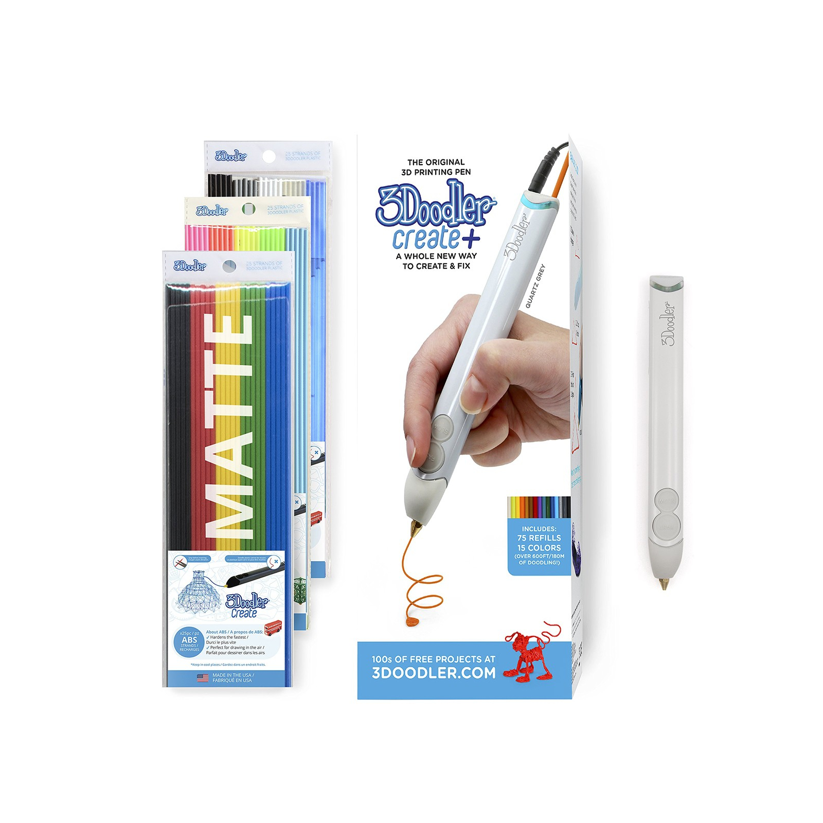 3D - ручка 3Doodler Create Plus для проф.викор.Сіра (8CPSGYEU3E)