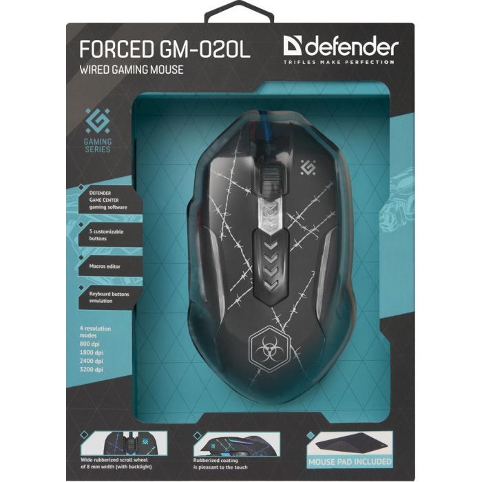 Мышка Defender Forced GM-020L Black (52020) изображение 6