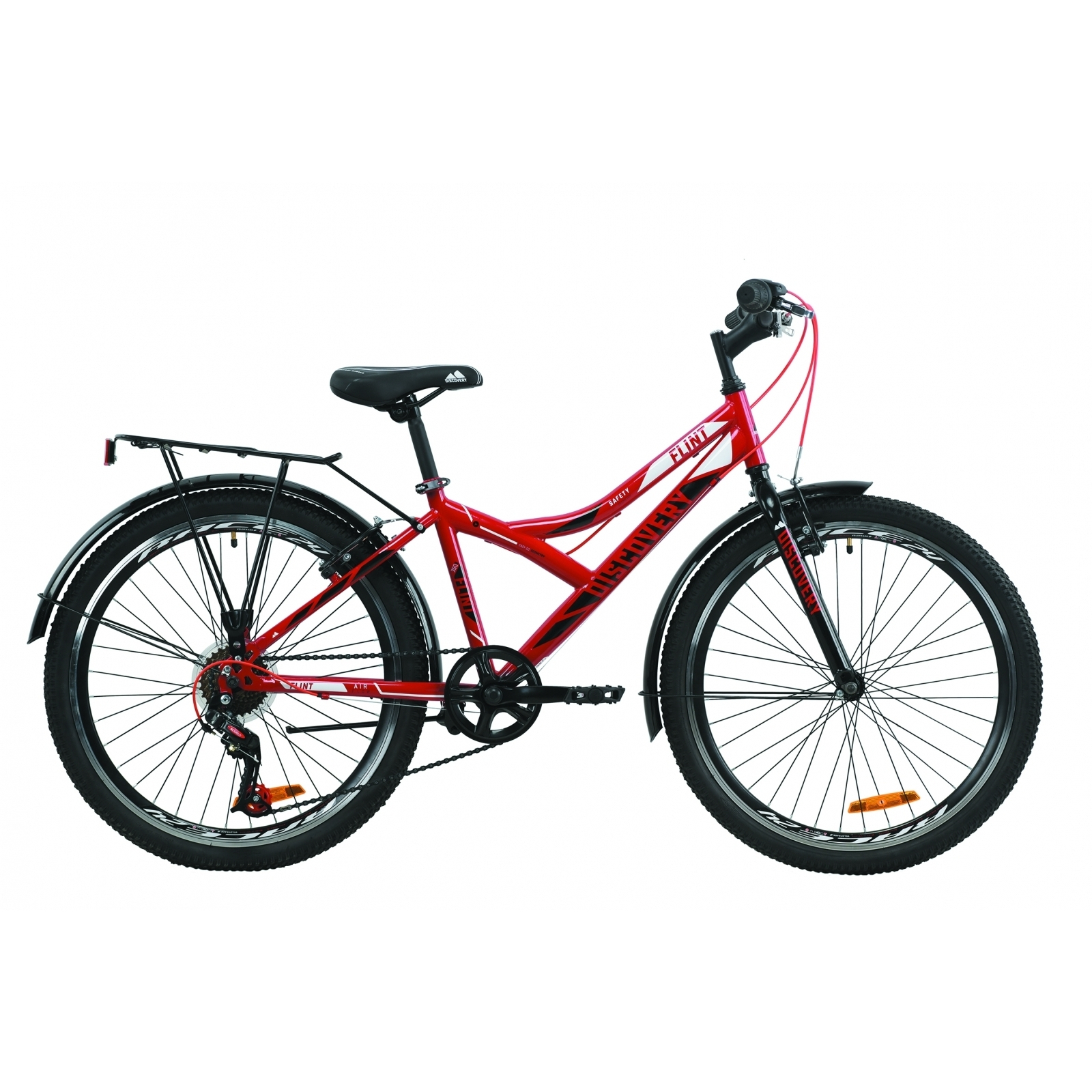 Велосипед Discovery 24" FLINT Vbr рама-14" St 2020 красно-черный с багажником (OPS-DIS-24-176)