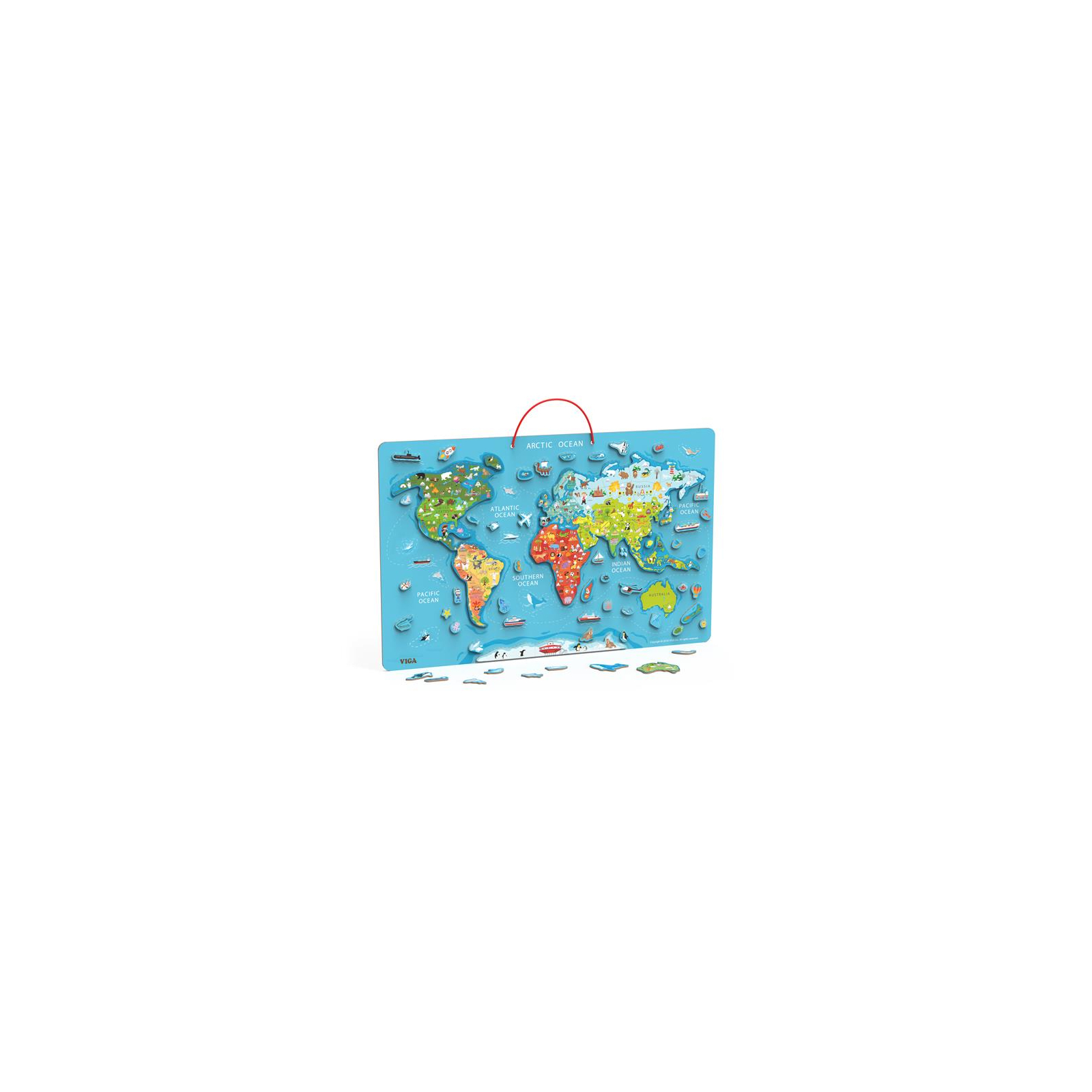 Пазл Viga Toys магнитный Карта мира с маркерной доской, на английском (44508EN)