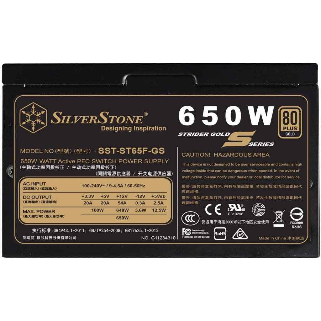 Блок питания Silver Stone 650W STRIDER (SST-ST65F-GS) изображение 6