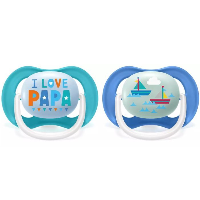 Пустышка Philips AVENT Ultra Air I love... для мальчиков 6-18 мес (SCF080/03)