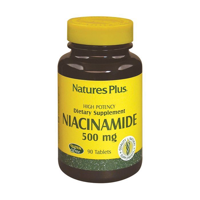 Витамин Natures Plus Ниацинамид (В3), Niacinamide, 500 мг, 90 таблеток (NAP-01890)