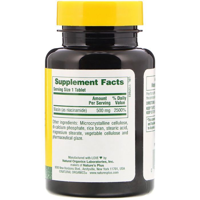 Витамин Natures Plus Ниацинамид (В3), Niacinamide, 500 мг, 90 таблеток (NAP-01890) изображение 2