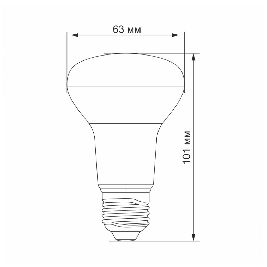 Лампочка Videx LED R63e 9W E27 4100K 220V (VL-R63e-09274) зображення 3