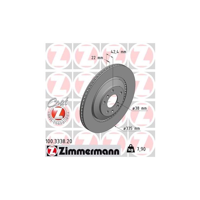 Тормозной диск ZIMMERMANN 100.3338.20