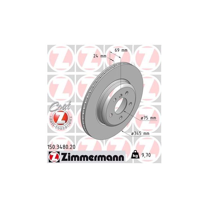 Тормозной диск ZIMMERMANN 150.3480.20