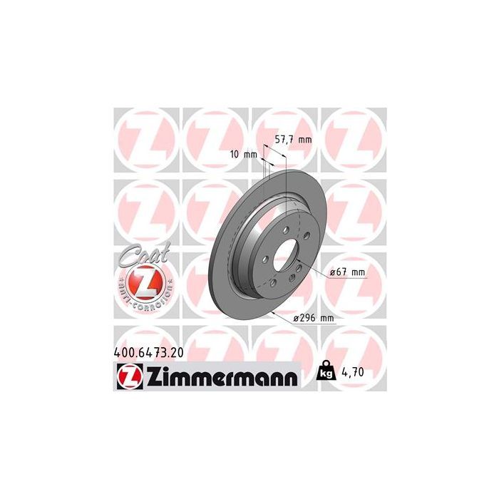 Тормозной диск ZIMMERMANN 400.6473.20