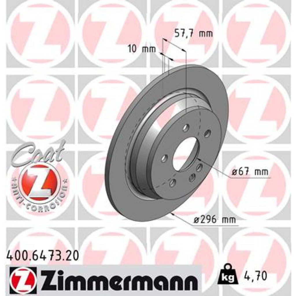 Гальмівний диск ZIMMERMANN 400.6473.20