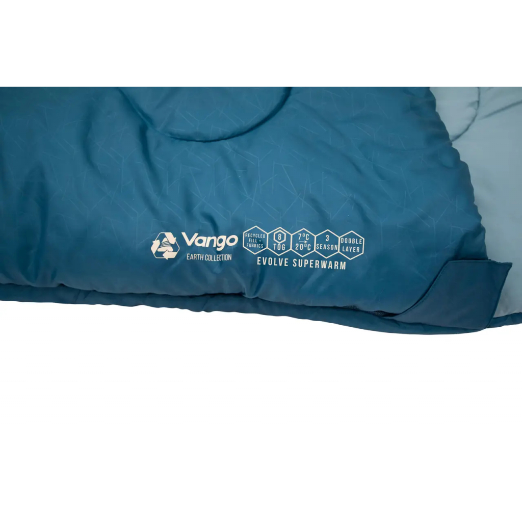 Спальний мішок Vango Evolve Superwarm Single +2C Moroccan Blue Left (929158) зображення 5