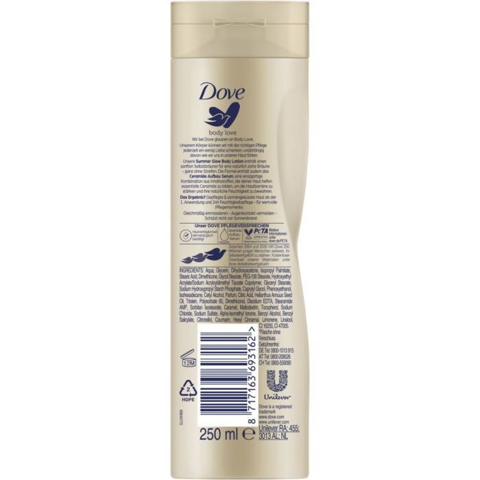 Лосьон для тела Dove Сияние лета 250 мл (8710447454008/8717163693162) изображение 2