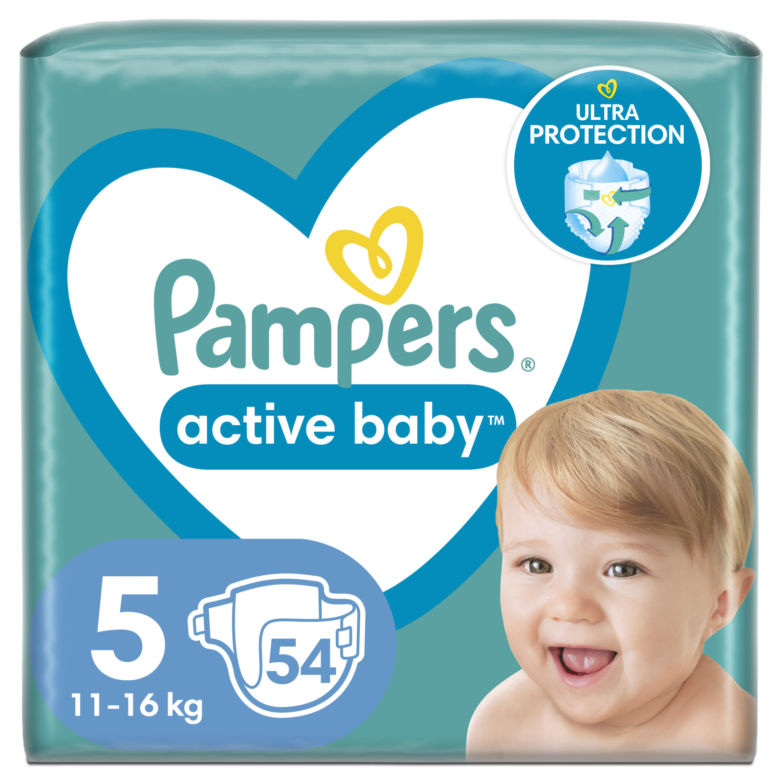 Подгузники Pampers Active Baby Junior Размер 4 (9-14 кг) 54 шт (8006540045657)