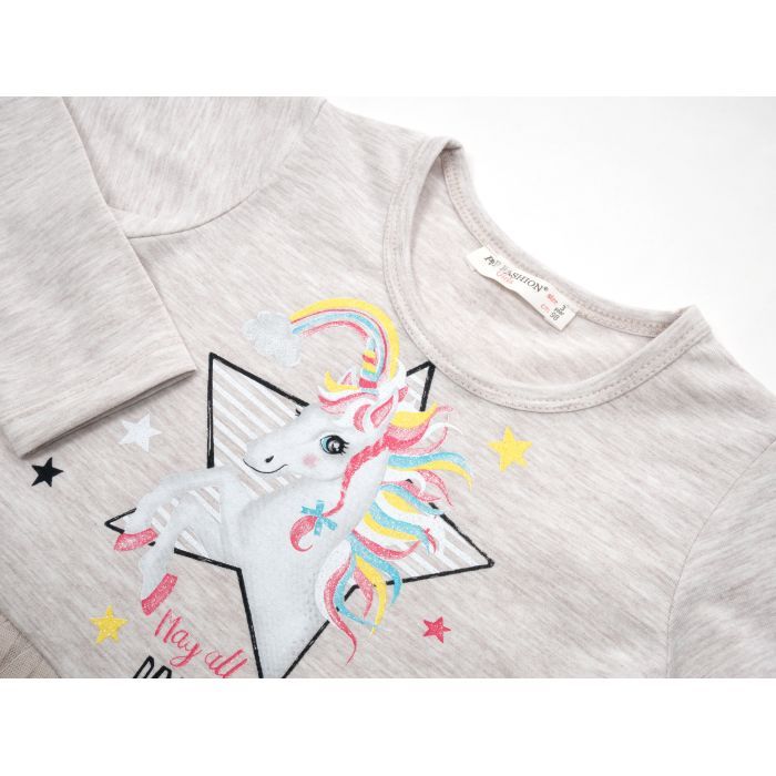 Плаття дитяче POP FASHION з фатиновою спідницею з єдинорогом (6738-98G-beige) зображення 2