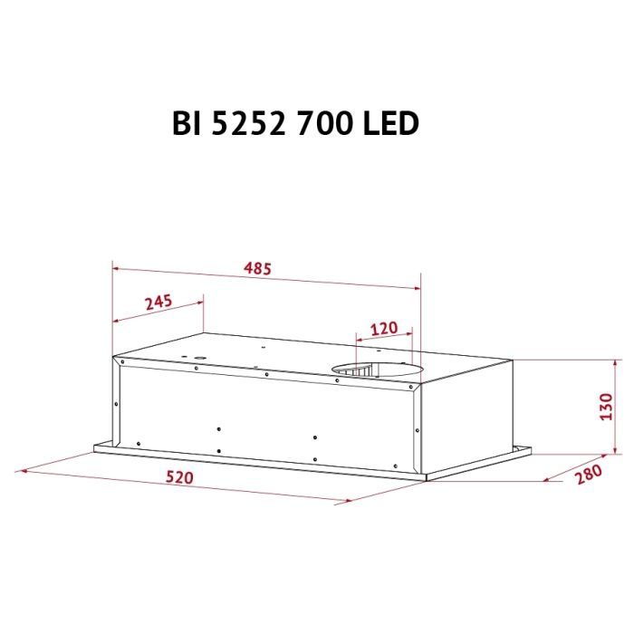Витяжка кухонна Perfelli BI 5252 WH 700 LED зображення 11