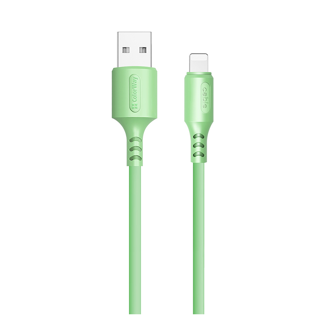 Дата кабель USB 2.0 AM to Lightning 1.0m soft silicone violet ColorWay (CW-CBUL044-PU)