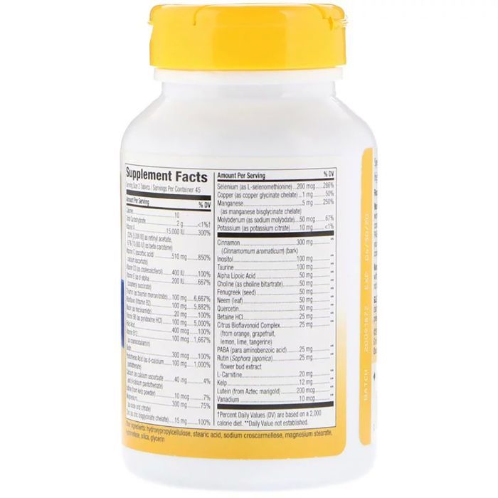 Мультивітамін Nature's Way Мультивітаміни для діабетиків, Diabetic Multi-Vitamin, 90 та (NWY14924) зображення 2