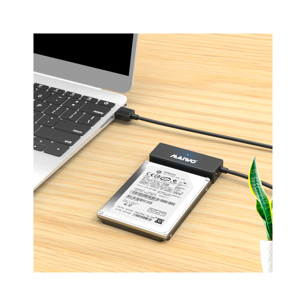 Адаптер Maiwo USB 3.0 to HDD SATA 2,5"/3,5"/5,25"/SSD, PA 2V/2A black (K10435A) изображение 4