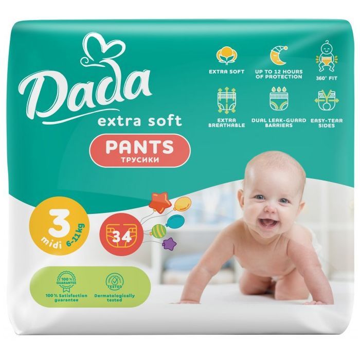 Подгузники Dada Extra Soft 3 Midi (6-11 кг) 34 шт (4820174980672)