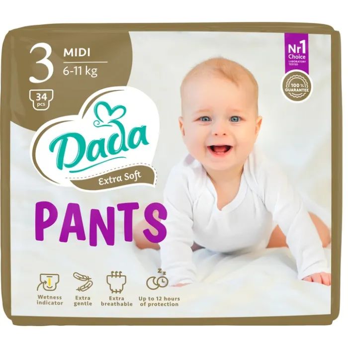 Подгузники Dada Extra Soft 3 Midi (6-11 кг) 34 шт (4820174980672)