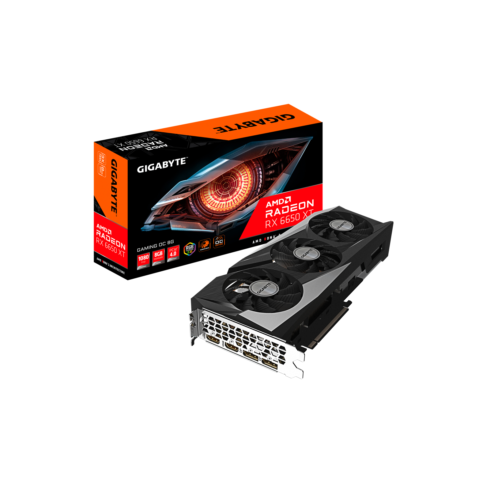 Видеокарта GIGABYTE Radeon RX 6650 XT 8Gb GAMING OC (GV-R665XTGAMING OC-8GD)
