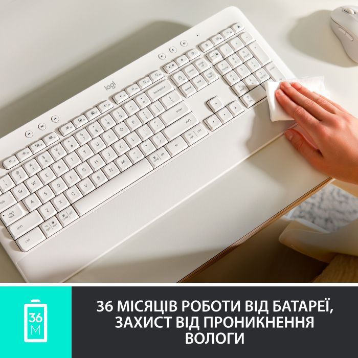 Клавиатура Logitech Signature K650 USB/Bluetooth UA Off-White (920-010977) изображение 7