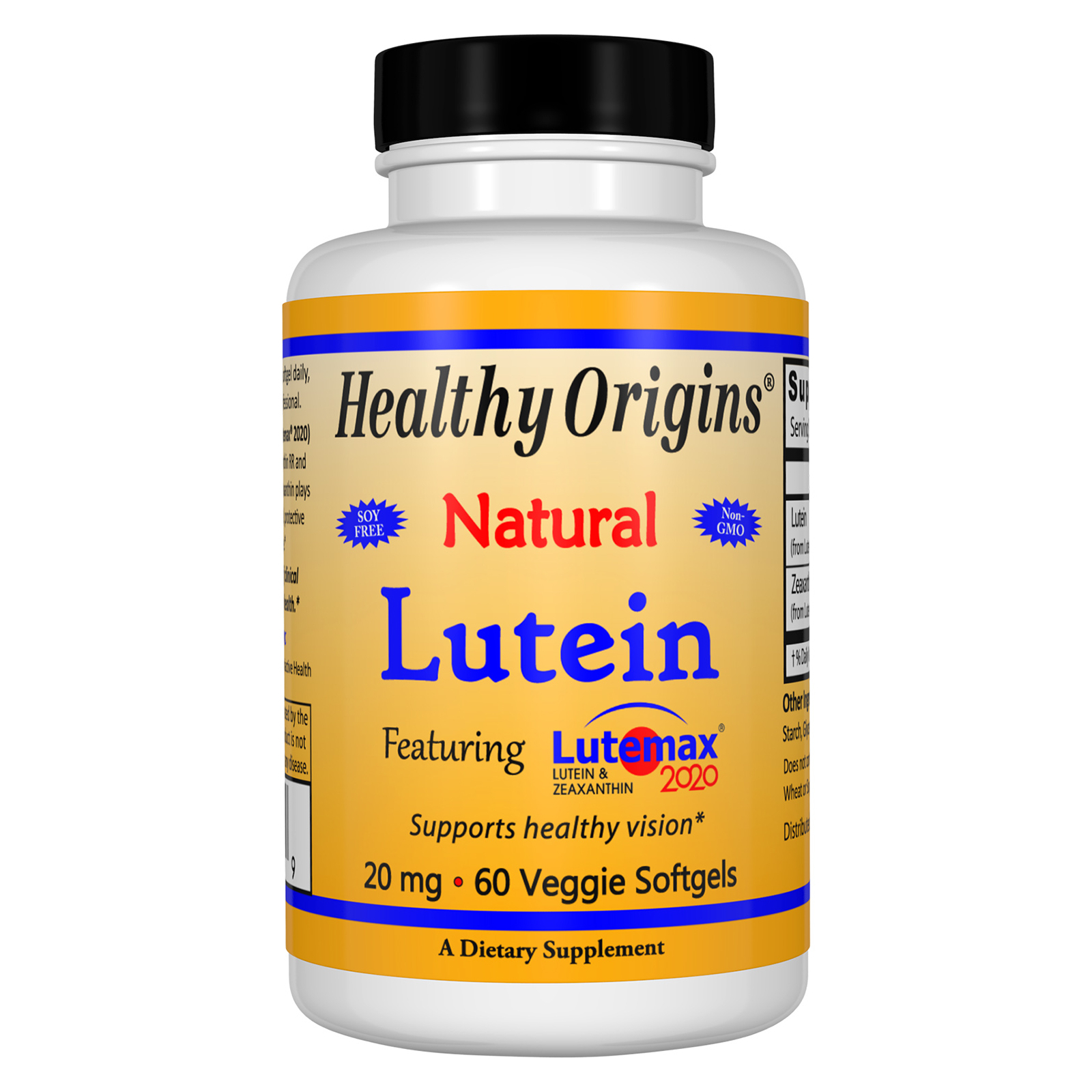 Антиоксидант Healthy Origins Лютеїн 20мг, 60 желатинових капсул (HO28995)