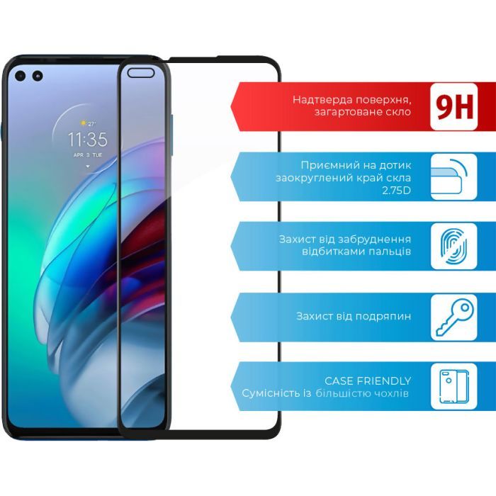 Скло захисне ACCLAB Full Glue MOTO G100 (1283126521300) зображення 3
