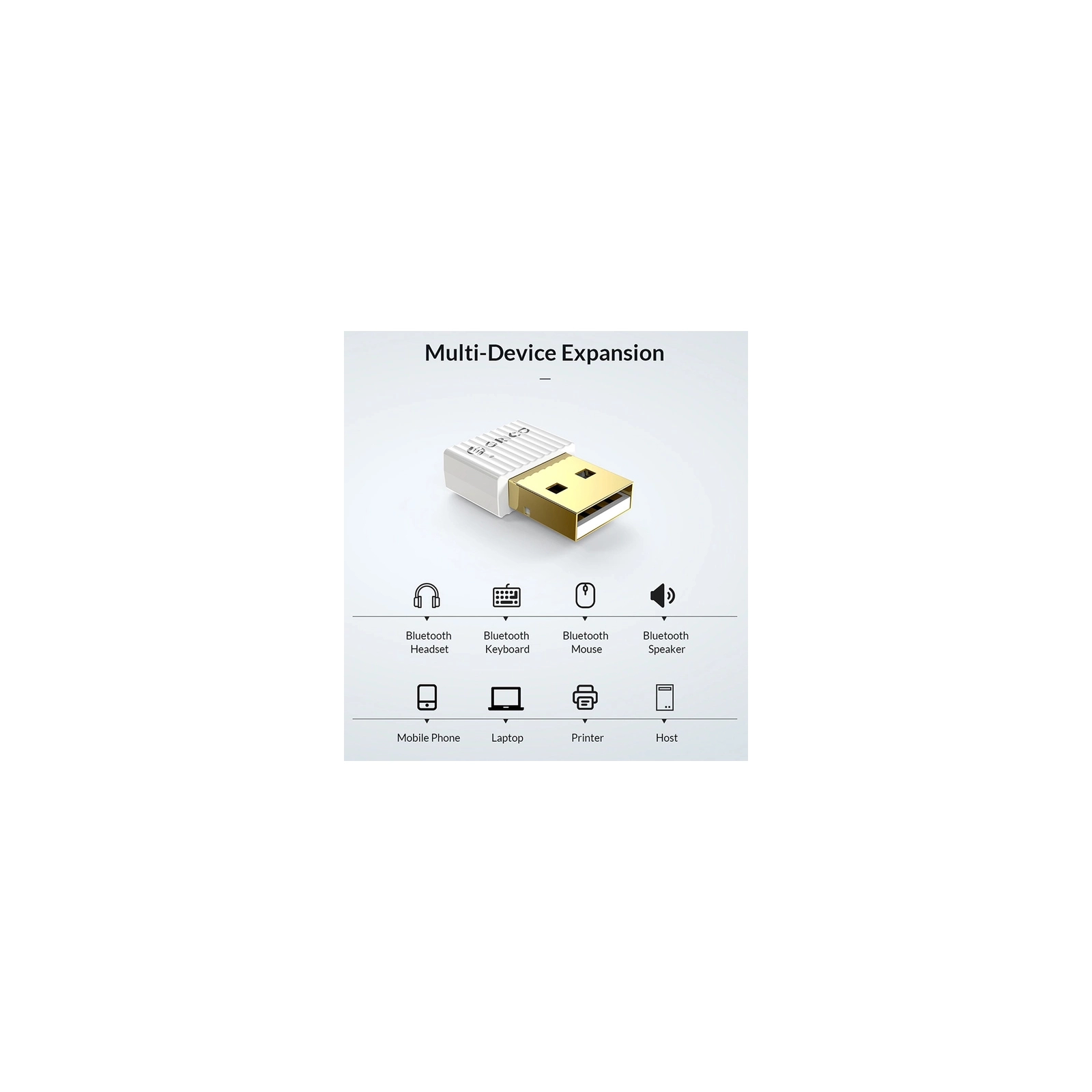 Bluetooth-адаптер Orico Bluetooth 5.0 BTA-508-BK-BP (CA913787) зображення 5