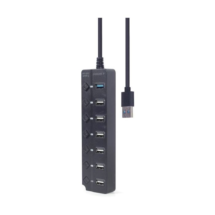 Концентратор Gembird 7 ports (1xUSB3.1+6xUSB2.0) switch black (UHB-U3P1U2P6P-01) зображення 3