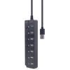Концентратор Gembird 7 ports (1xUSB3.1+6xUSB2.0) switch black (UHB-U3P1U2P6P-01) зображення 3