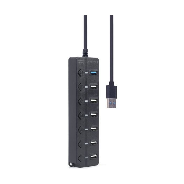 Концентратор Gembird 7 ports (1xUSB3.1+6xUSB2.0) switch black (UHB-U3P1U2P6P-01) зображення 4
